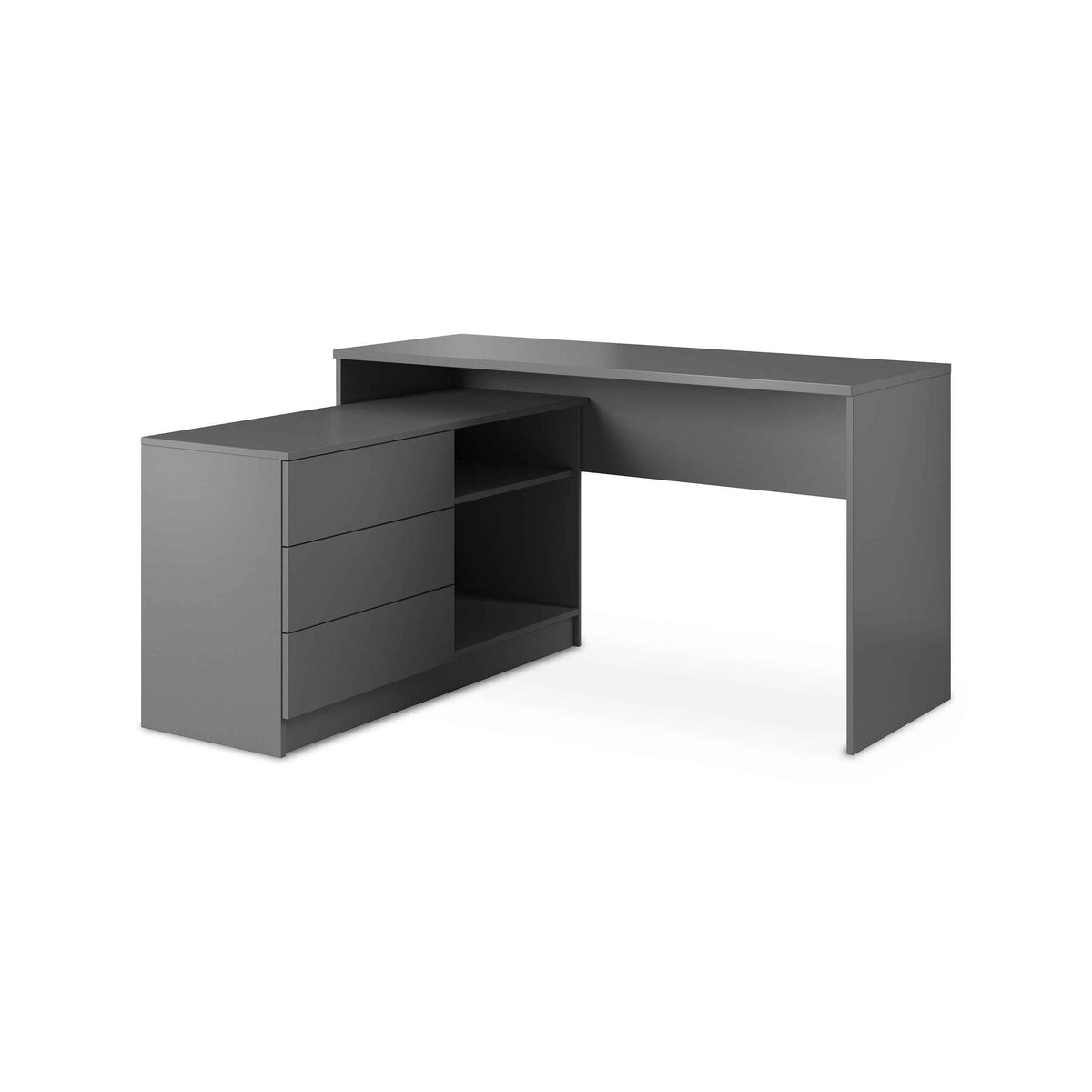 Biurko 138x76 cm w stylu minimalistycznym | Teno Grafit