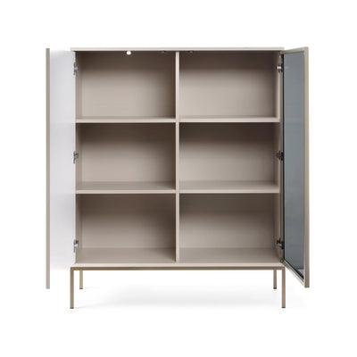 Lampy-kommode med låger og skuffe, 104x126, i loftstil – med åbne fronter
