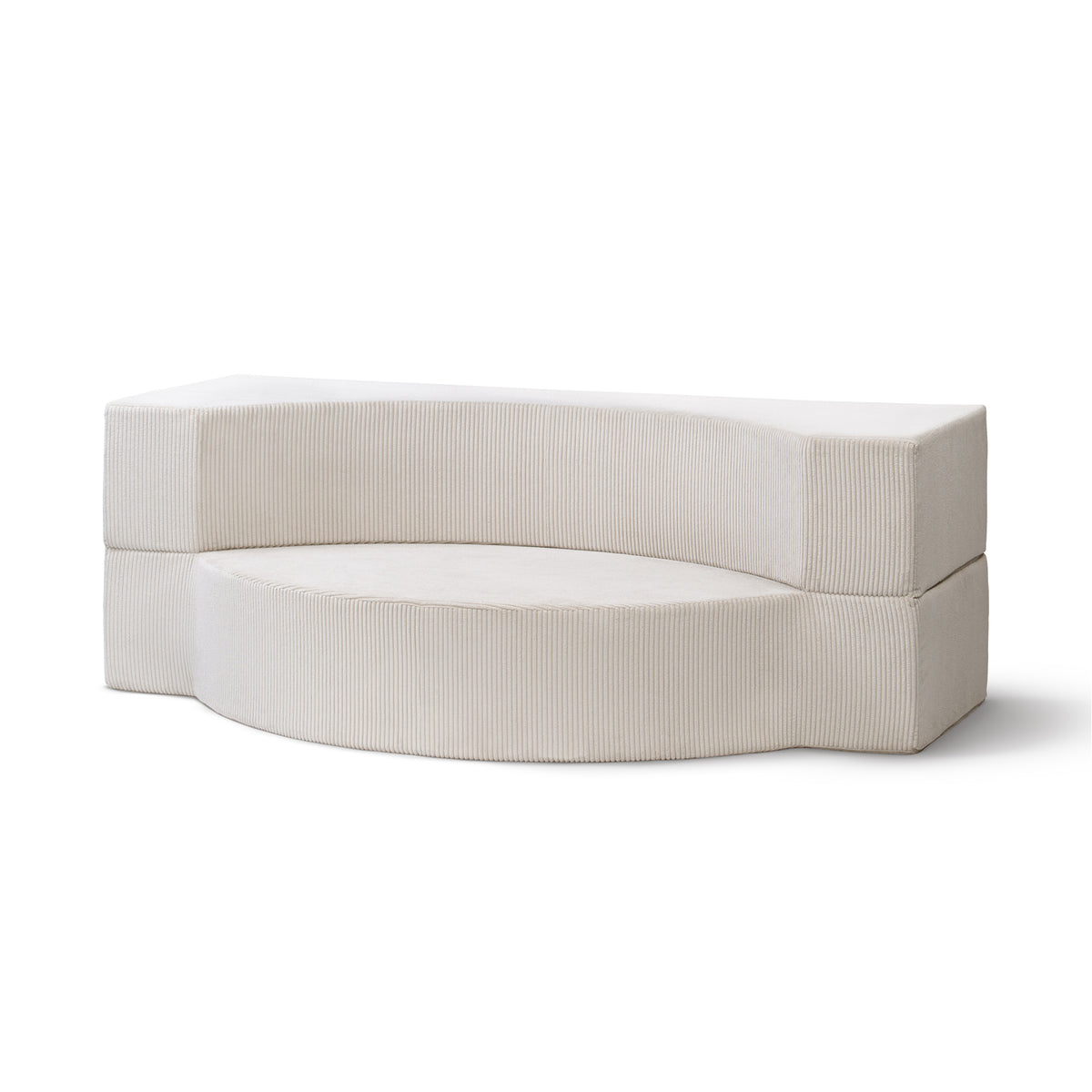 Modulær skumsofa på 200 cm med sovemulighed i japandi-stil | Lunaria Porcelænbeige (POSO 38)