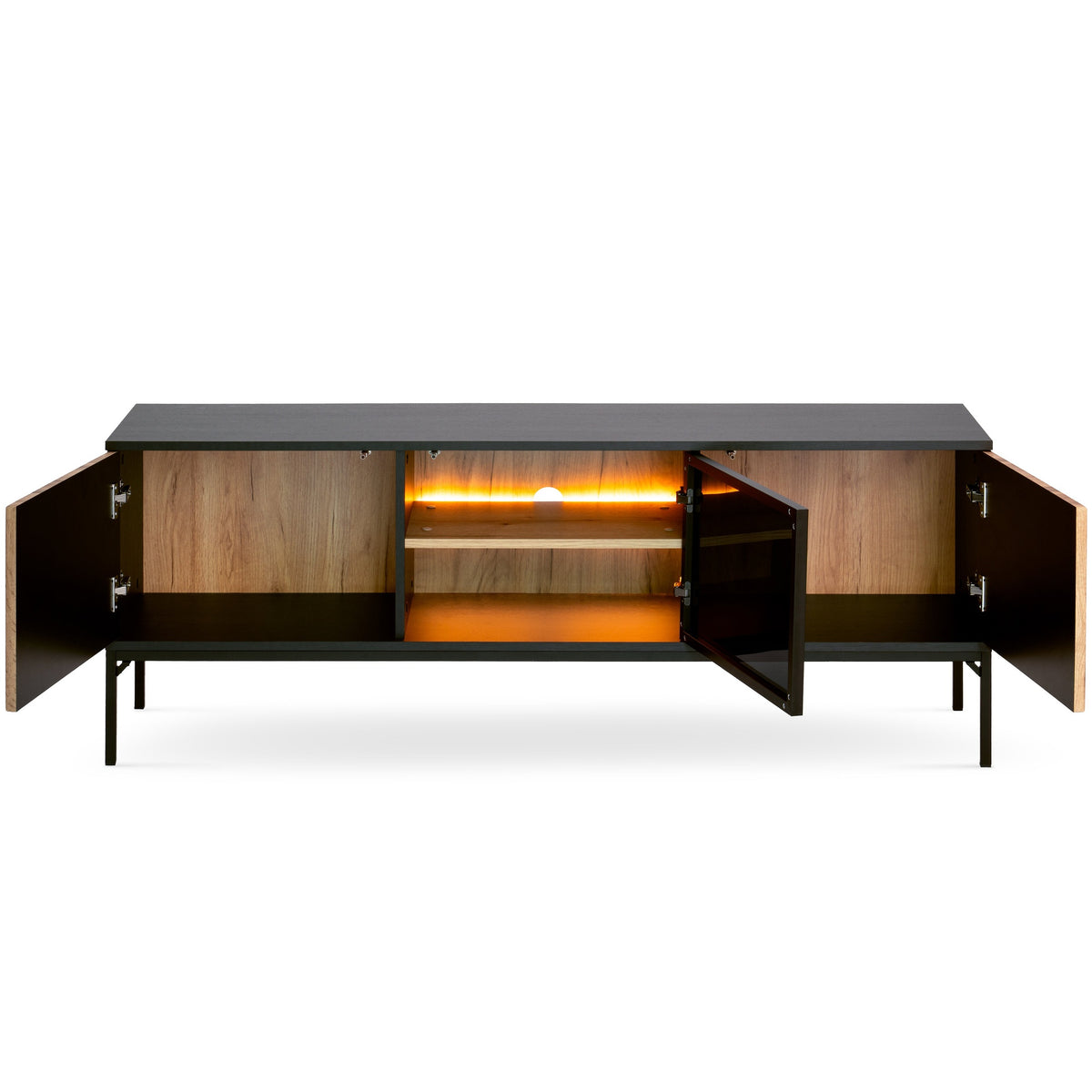 Lampy TV-bord til fjernsyn, 154x56, i moderne stil – med åbne fronter