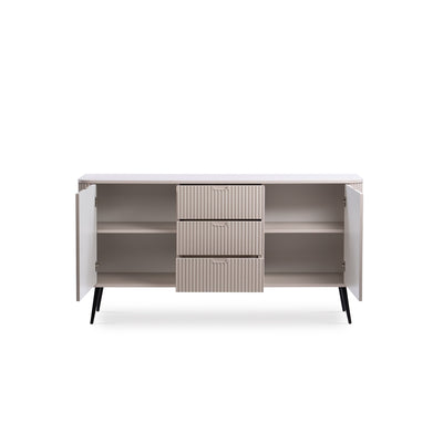 Eva-kommode med døre og skuffer, 168 x 87, i moderne stil – med åbne fronter