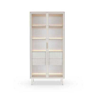 Lummer-vitrineskab med glasfront, 91 x 195 cm, i moderne stil – set forfra