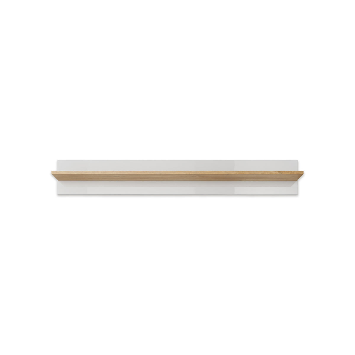 Półka Armelia ścienna do salonu i sypialni 138x20 cm w stylu nowoczesnym – wisząca, minimalistyczna – widok z przodu