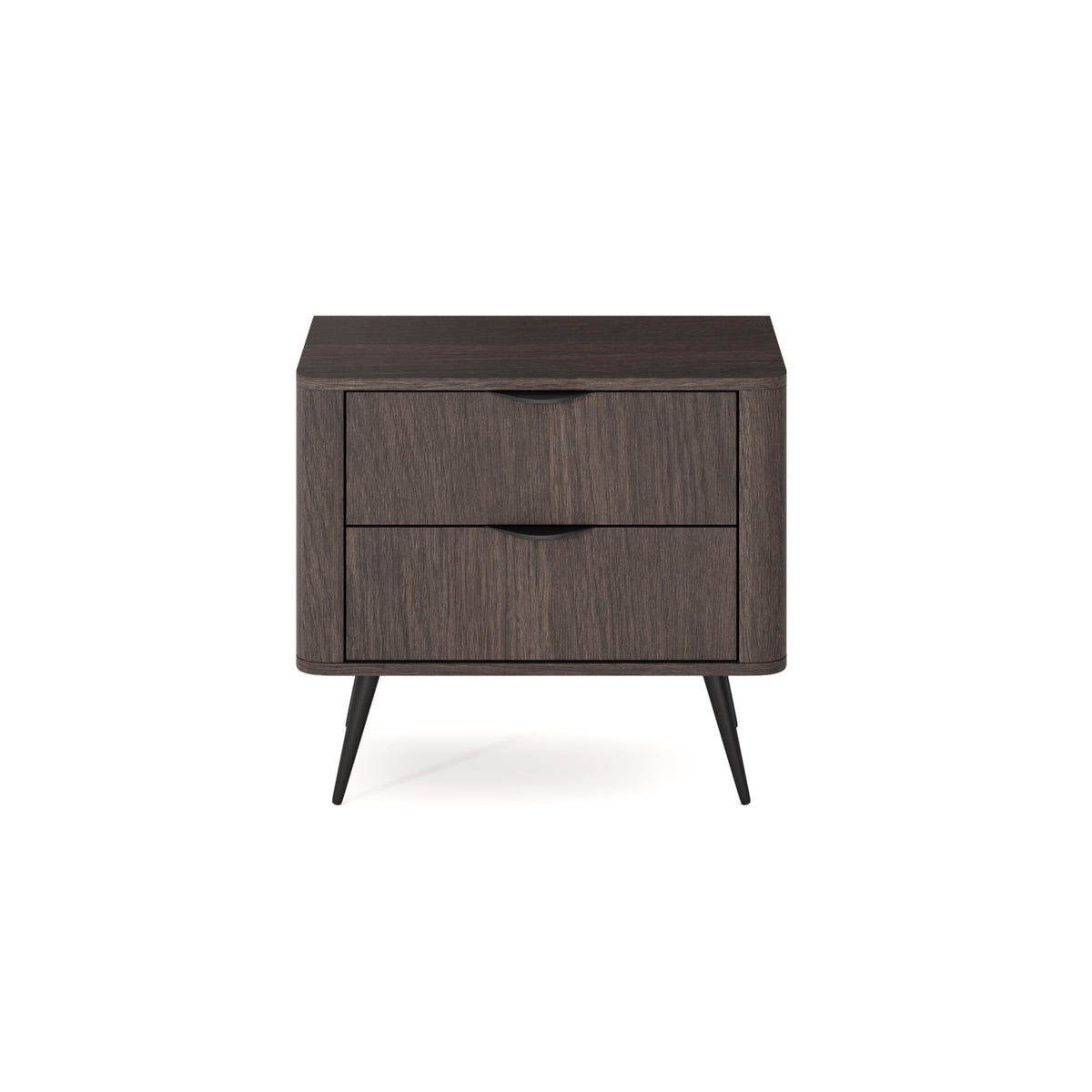 Velia-natbord med 2 skuffer, 63 x 55 cm, i soft loft-stil – set forfra