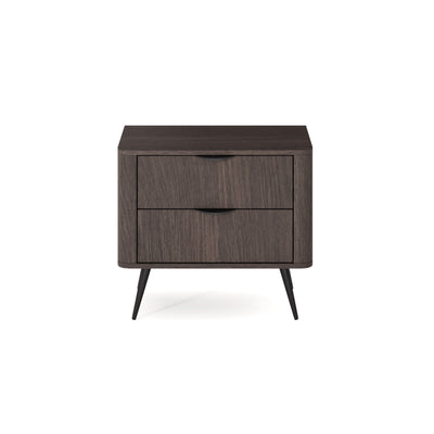Velia-natbord med 2 skuffer, 63 x 55 cm, i soft loft-stil – set forfra