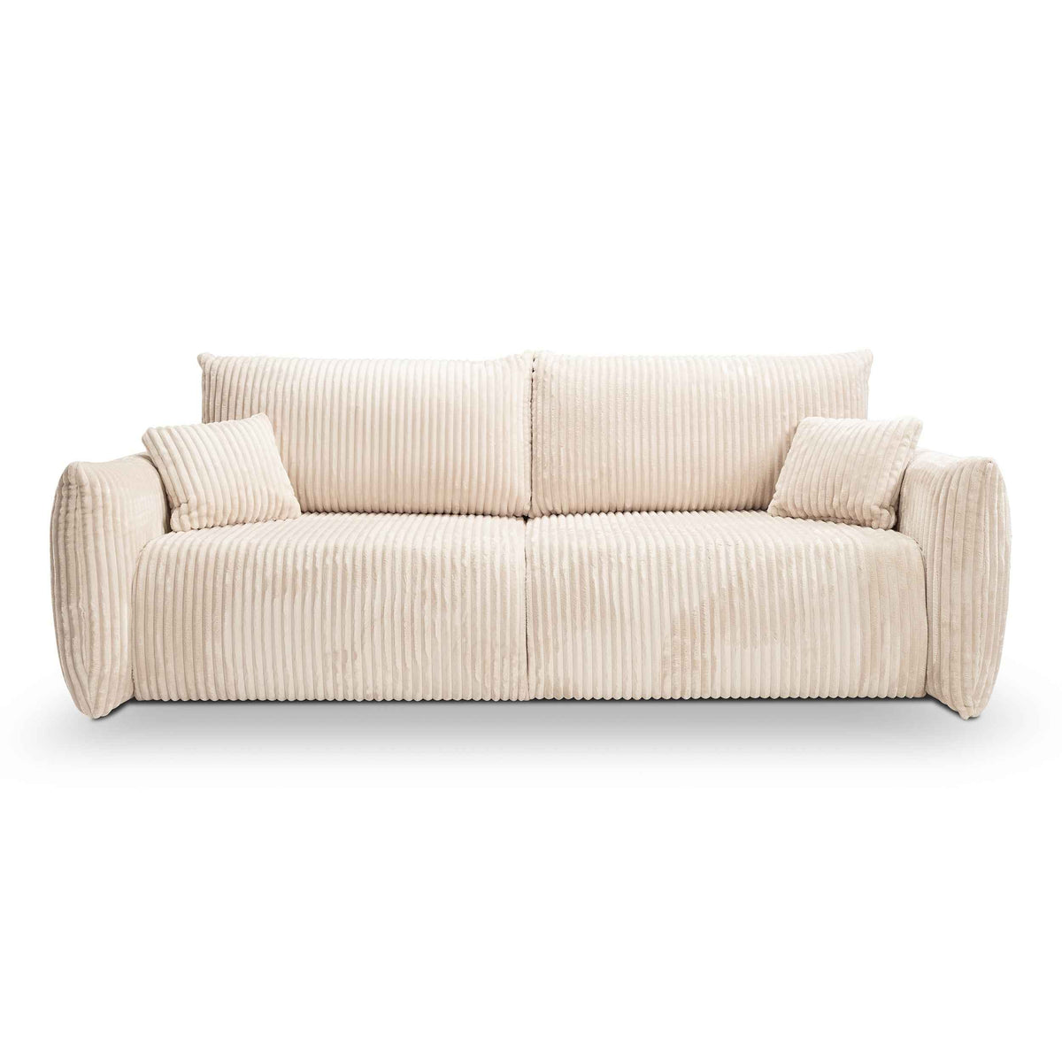 Alloro 3-personers sovesofa, 145x200, med opbevaringsrum i moderne stil – set forfra