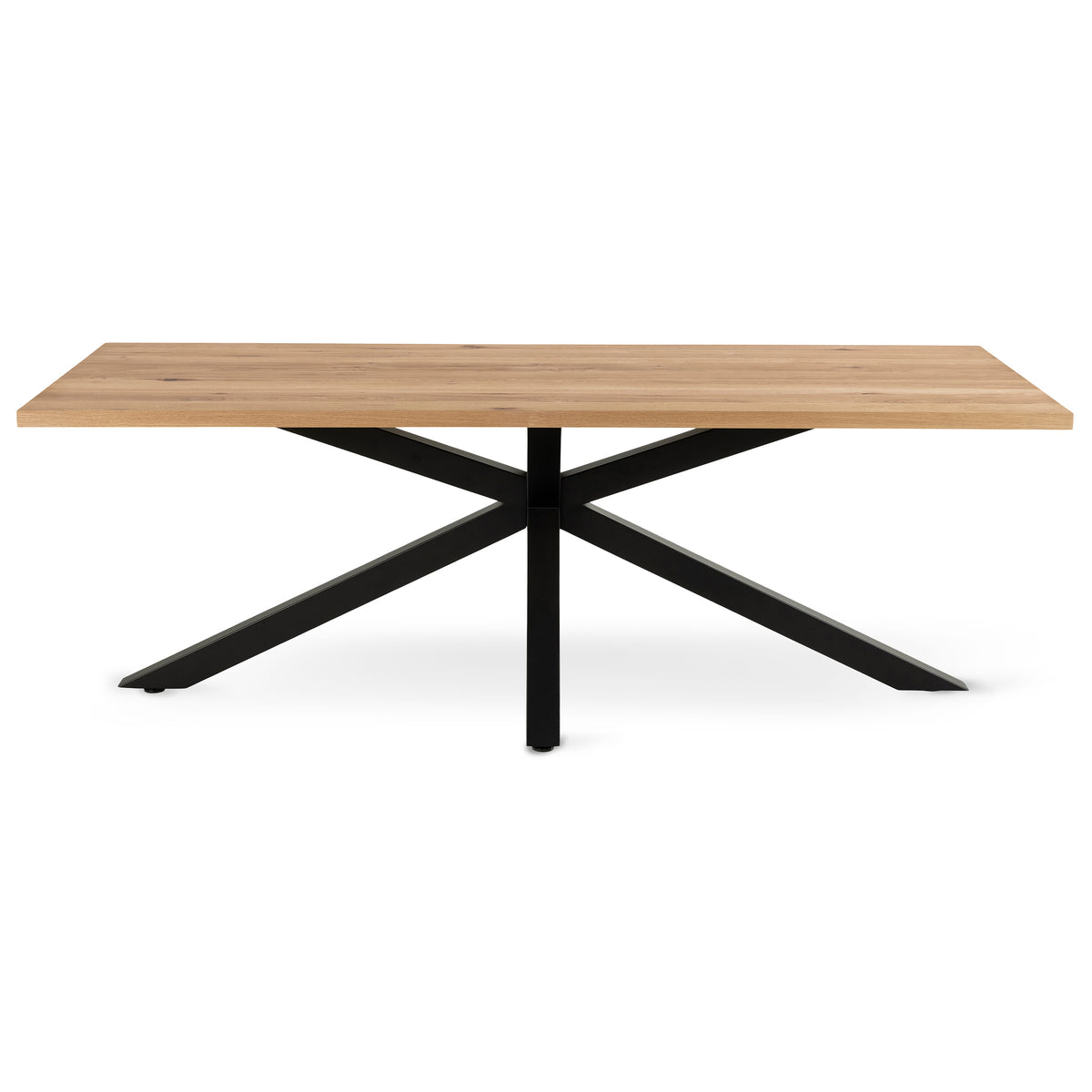 Oryss Oak-spisebord 220x76 i industriel stil – set forfra