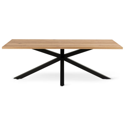 Oryss Oak-spisebord 220x76 i industriel stil – set forfra