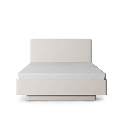 Laanti-polstret seng med opbevaringsrum, 160x200, i moderne stil – set forfra