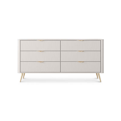 Laanti-kommode 163x81 med 6 skuffer i elegant stil – set forfra