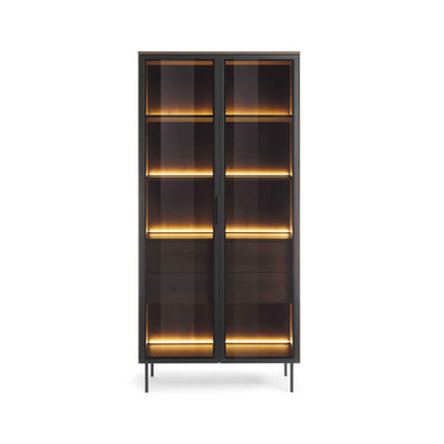 Lummer-vitrineskab med glasfront, 91 x 195 cm, i moderne stil – set forfra