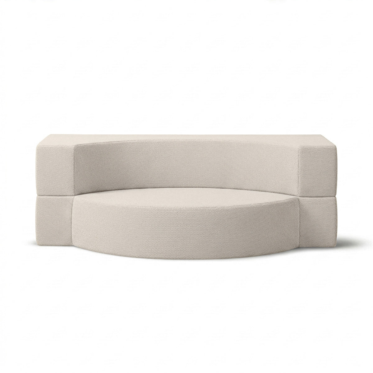 Lunaria havemøbelsofa i skum, 200x100x70 cm, i japandi-stil, med Harris-udendørsstof – set forfra