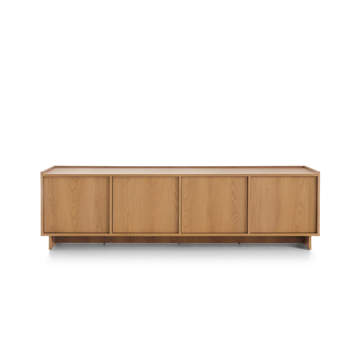 Kiyro TV-bord 195x55 med aflåselige rum i minimalistisk stil – set forfra