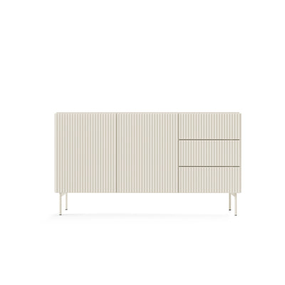 MuzZI-kommode med låger og skuffer, 147x81, i moderne stil – set forfra