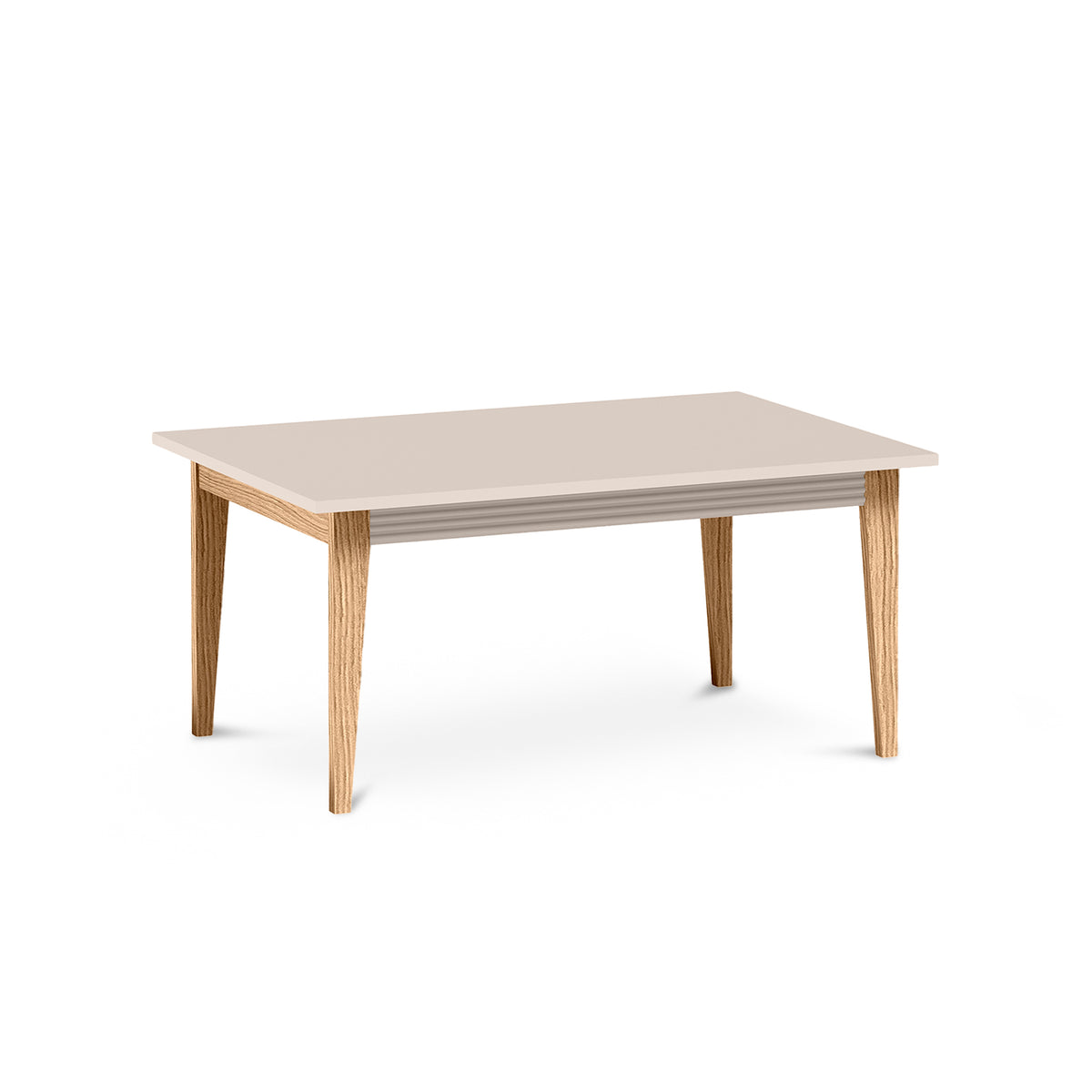 Serena sofabord til stuen, 90x40, med dekorativ kant i modern classic-stil – set fra siden | Pillovely