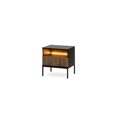 Natbord med lamelfront 54x56 cm | Lampy Sort