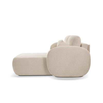 Olemo 4-personers hjørnesofa med sovefunktion i minimalistisk stil, Abriamo-stof – set fra siden