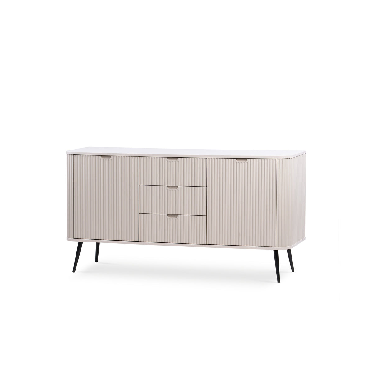 Kommode med låger og skuffer, 168 x 87, i moderne stil | Eva Kashmir Sort