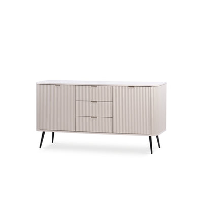 Kommode med låger og skuffer, 168 x 87, i moderne stil | Eva Kashmir Sort