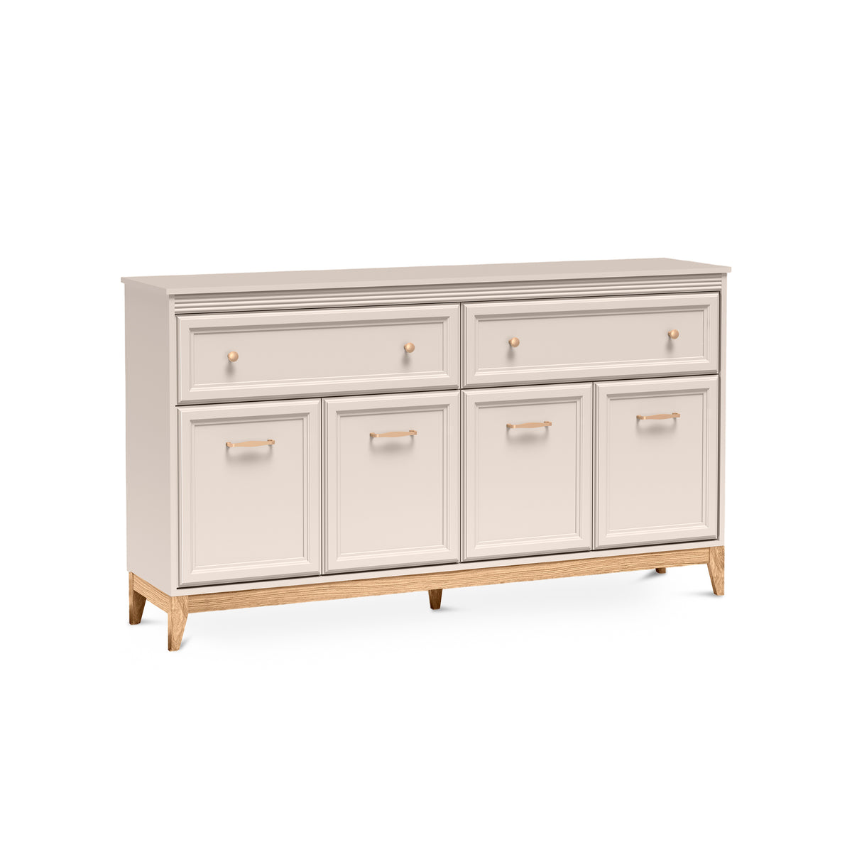 Komoda Serena 179x100 z frezowanymi frontami w stylu modern classic – widok pod kątem | Pillovely