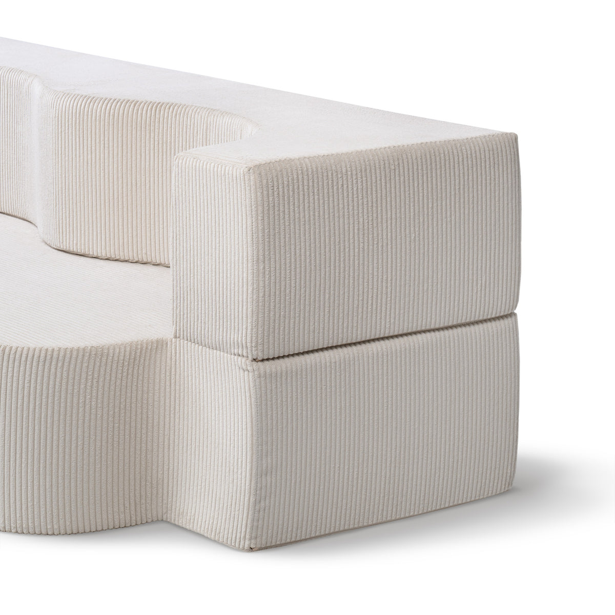 Kamelia-sofa i skum, fritstående, 200 cm, med sovefunktion i japandi-stil – nærbillede af detaljer og struktur