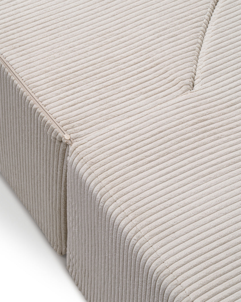 Lunaria-modulsofa i skum, 200 cm, med sovefunktion i japandi-stil – nærbillede af detaljer og tekstur