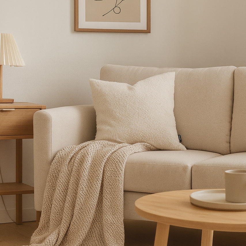 Poduszka dekoracyjna Baranek 45×45 cm w stylu scandi i japandi, tkanina Coral – zdjęcie 2