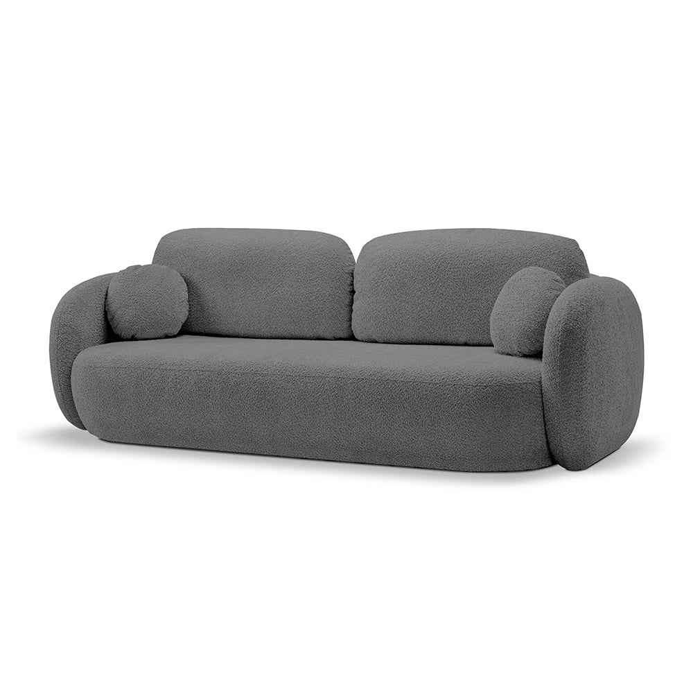 Sovesofa 142x200 i moderne stil, Abriamo-stof | OLEMO, ædel kulsort (ABRIAMO 08)