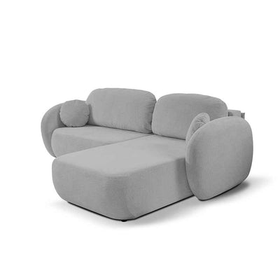 Hjørnesofa med sovefunktion, DL 248 cm, i moderne stil, Aragon-stof | OLEMO, højre side, stålgrå (ARAGON 83)