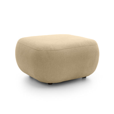 Puf 75 x 39 cm i PUR-skum i japandi-stil, Aragon-stof | OLEMO Nøddebeige (ARAGON 14)