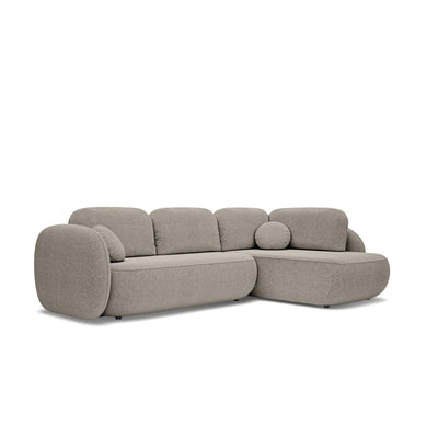 Hjørnesofa med sovefunktion, 123 x 250, i stilretningen »organic modern« | OLEMO Højrevendt Stentåge (ARAGON 20)
