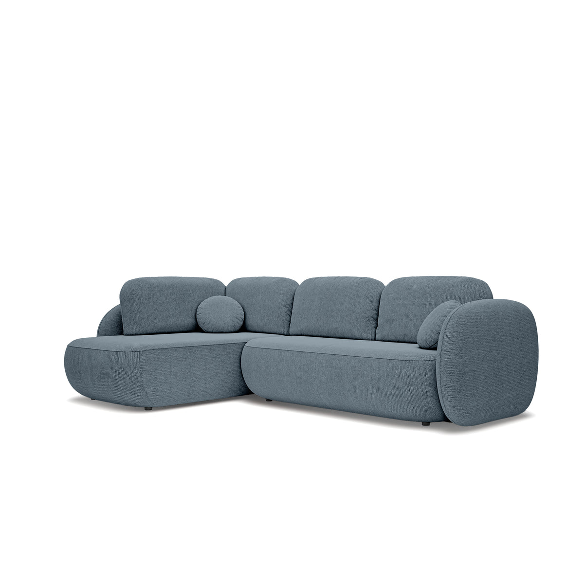 Hjørnesofa med sovefunktion, 123 x 250, i stilretningen »organic modern« | OLEMO Venstrevendt Granitstrøm (ARAGON 72)