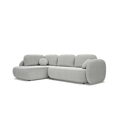 Hjørnesofa med sovefunktion, 123 x 250, i stilretningen »organic modern« | OLEMO Venstrevendt Kølig Taupe (ARAGON 80)
