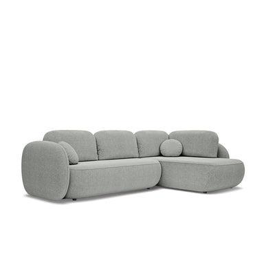 Hjørnesofa med sovefunktion, 123 x 250, i stilretningen »organic modern« | OLEMO Højrevendt Stålgrå (ARAGON 83)