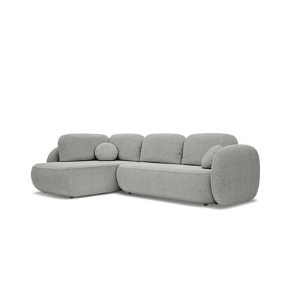 Hjørnesofa med sovefunktion, 123 x 250, i stilretningen »organic modern« | OLEMO Venstrevendt Stålgrå (ARAGON 83)