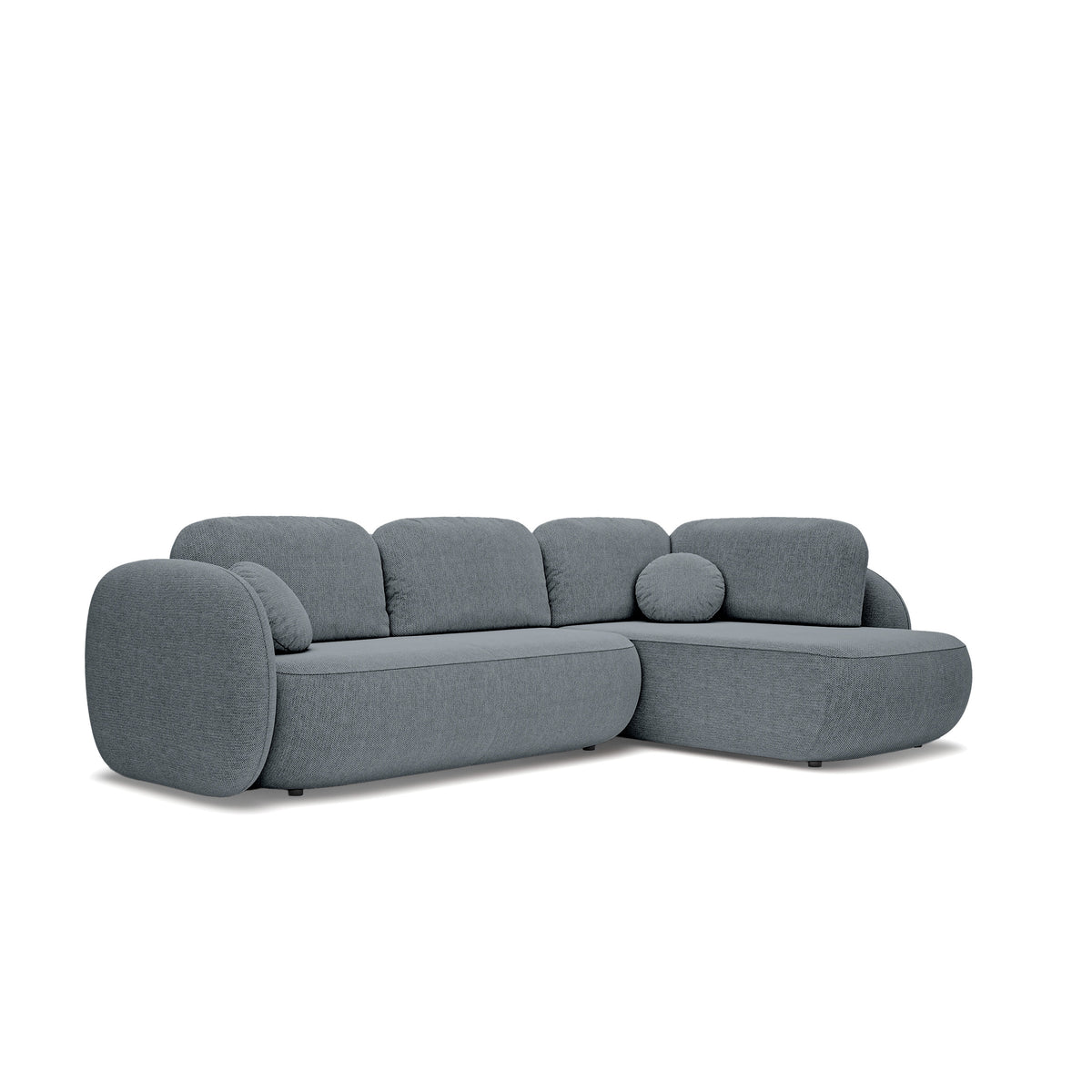 Hjørnesofa med sovefunktion, 123 x 250, i stilretningen »organic modern« | OLEMO Højrevendt Mørk Aske (ARAGON 93)