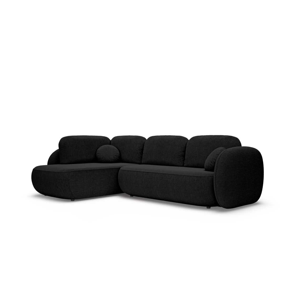 Hjørnesofa med sovefunktion, 123 x 250, i stilretningen »organic modern« | OLEMO Venstrevendt Ravnedybde (ARAGON 99)