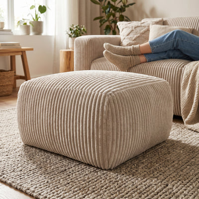 Polstret puf Alloro 82x41 i vintage-stil – i indretningen
