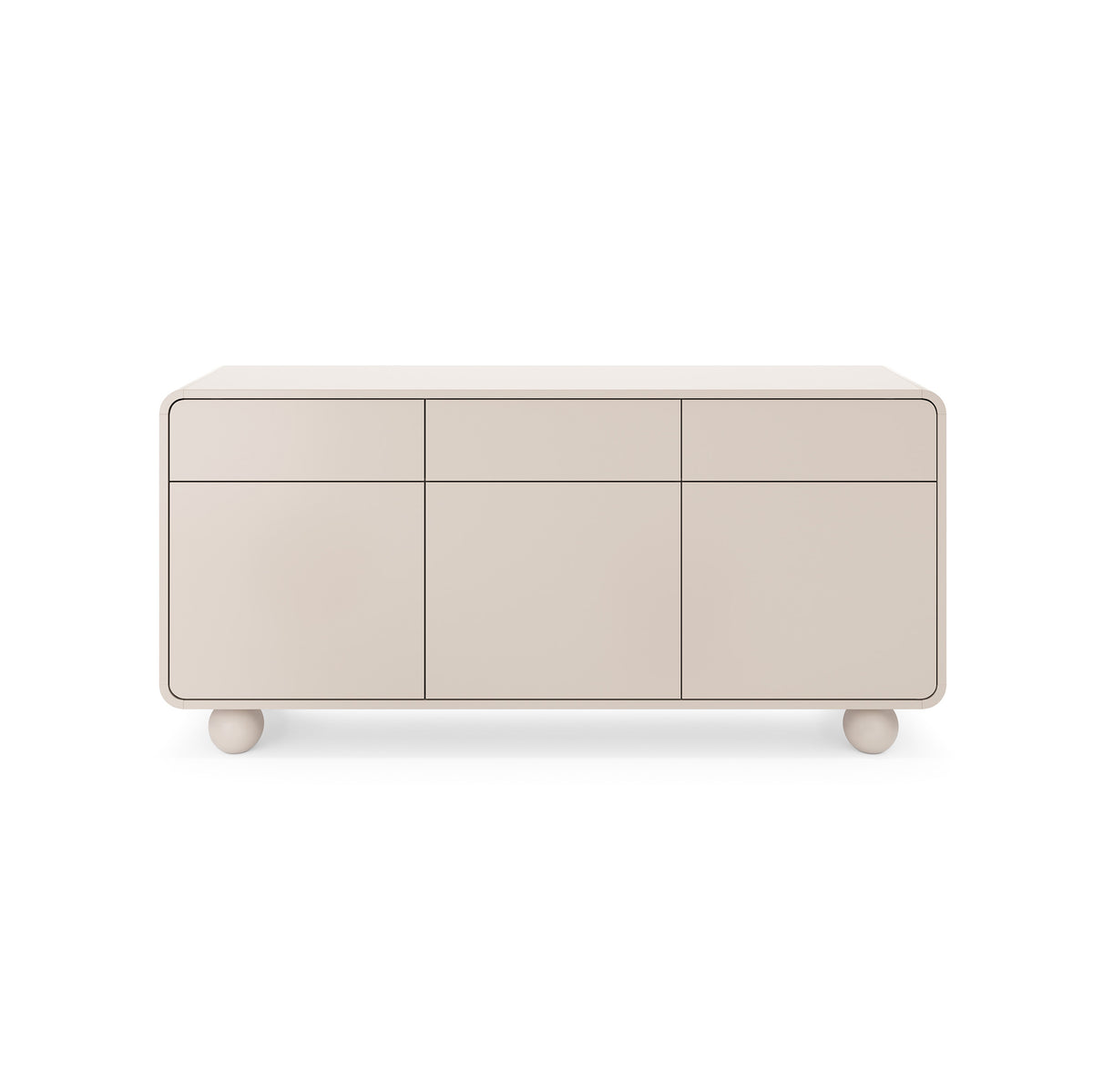 Komoda Ballo 160x75 w stylu japandi – widok z przodu