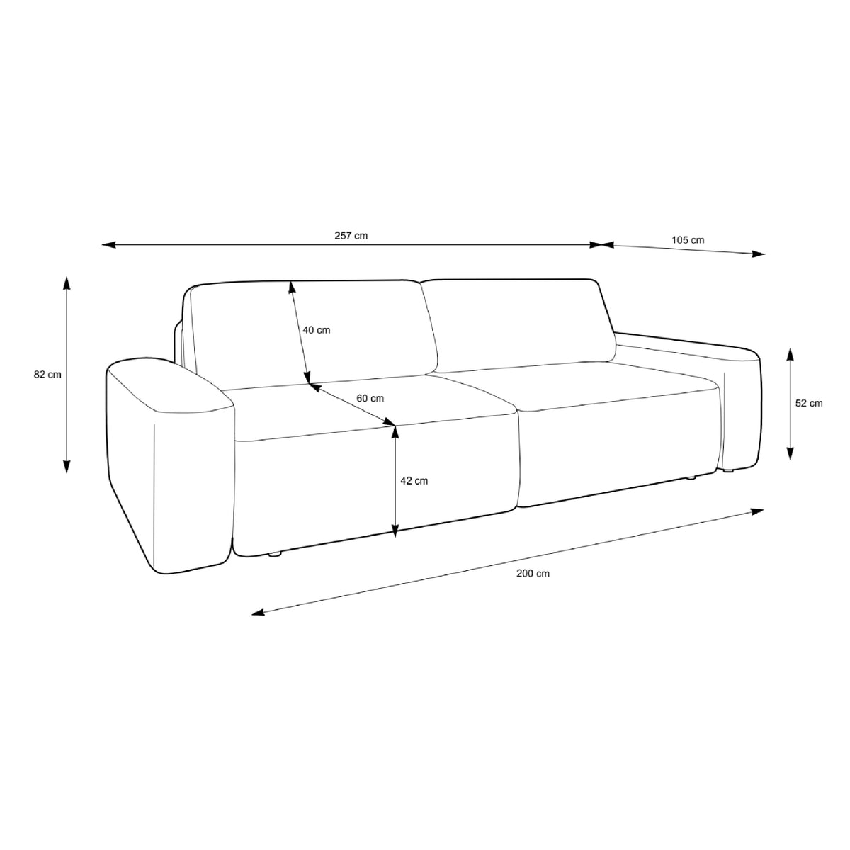 Sovesofa 200x136 med opbevaringsrum DL | Bamby – billede 6