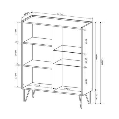 Ballada-vitrineskab med glasfront, 97 x 122 cm, i glamour-stil – billede 6