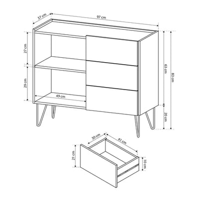 Ballada-kommode 97x83 i glamour-stil – billede 6