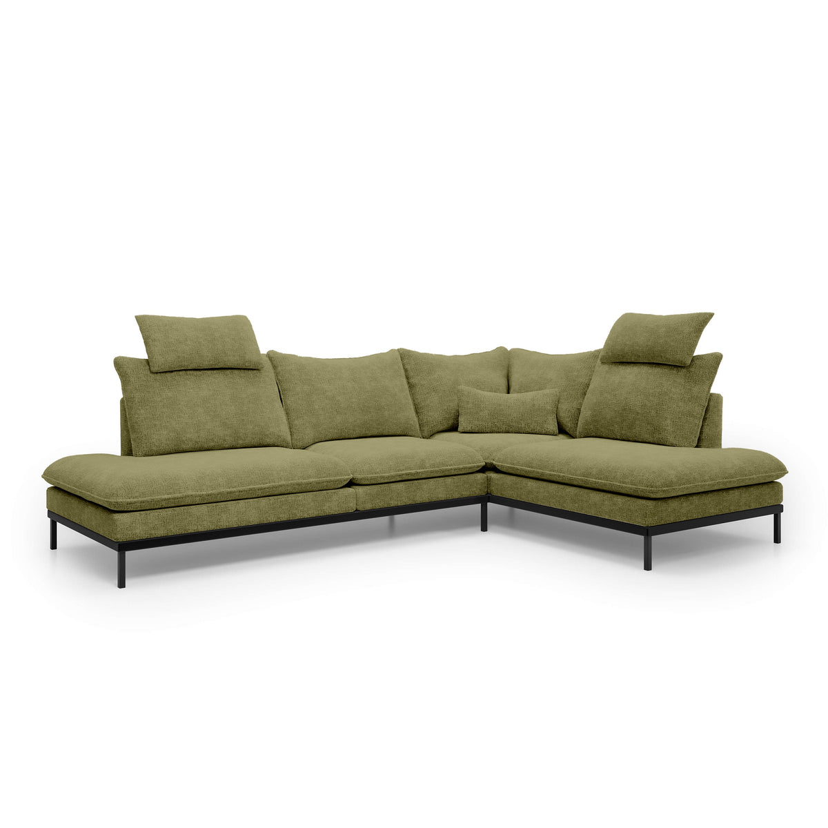 Narożnik Premium 4-osobowy 293×198 cm w stylu eleganckim | Leafy Prawostronna Złote Listowie (CREMONA 38)