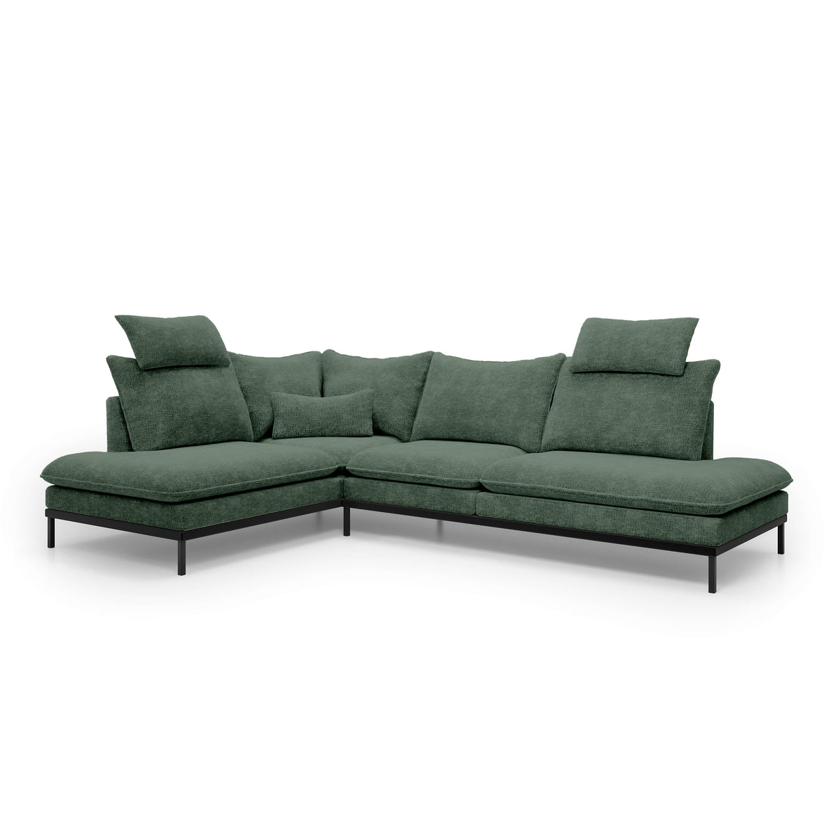 Premium hjørnesofa til 4 personer 293×198 cm i elegant stil | Leafy, venstrevendt, skyggefuld skov (CREMONA 39)