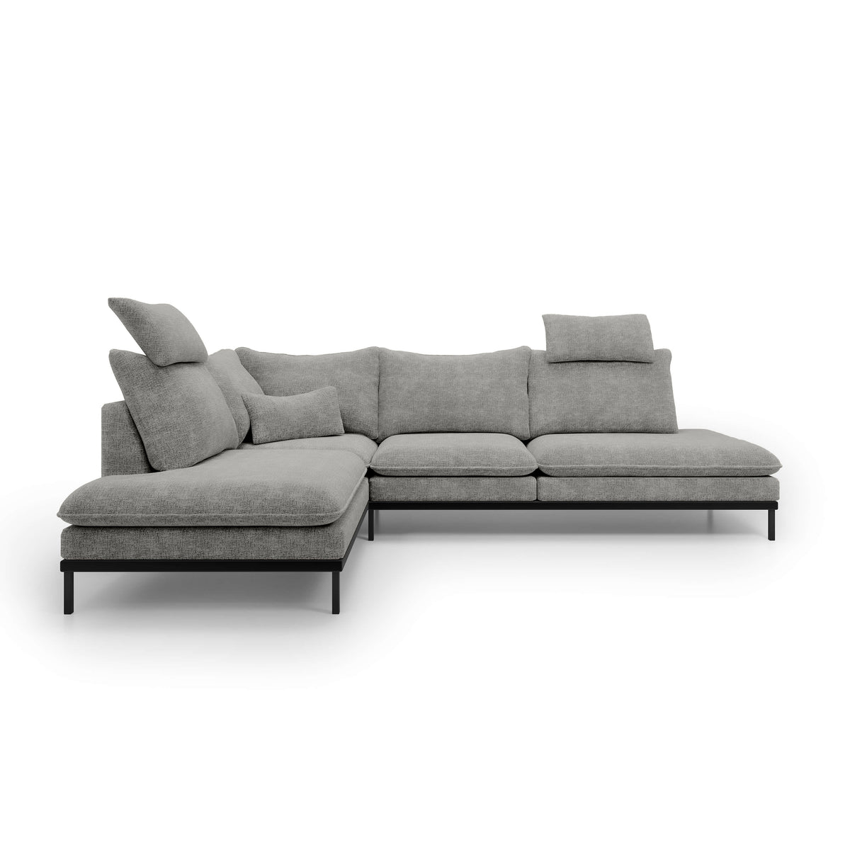 Leafy Premium hjørnesofa til 4 personer 293×198 cm i elegant stil – set forfra, højreudgave