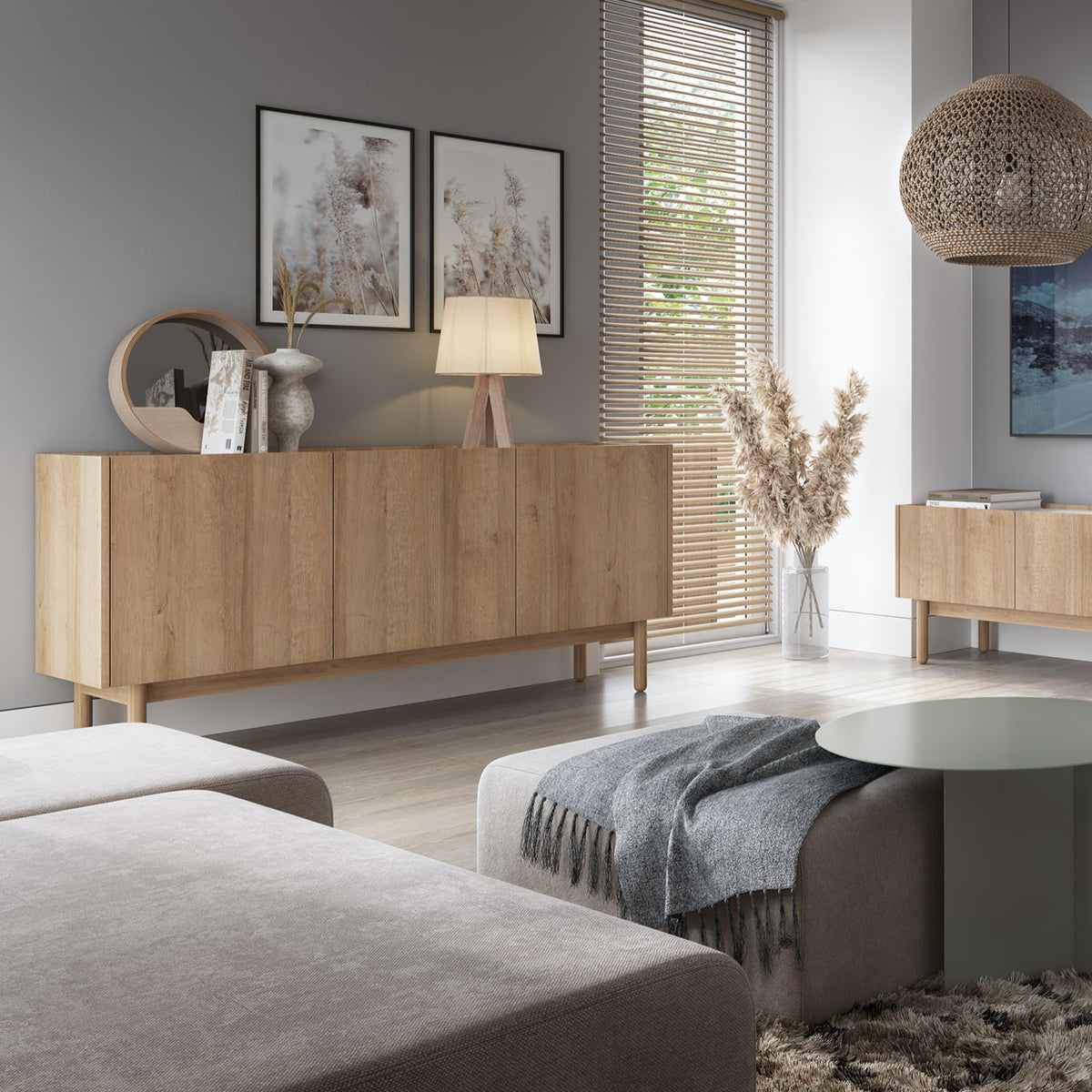TV-bord 144x48 i boho-stil | Anawa