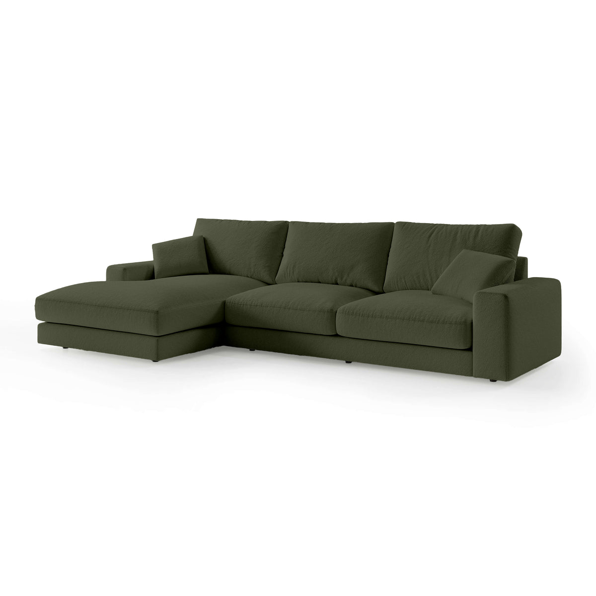 Premium-hjørnesofa til 4–5 personer i minimalistisk stil | Harvesty, venstrevendt, taksgrøn (ARAGON 39)