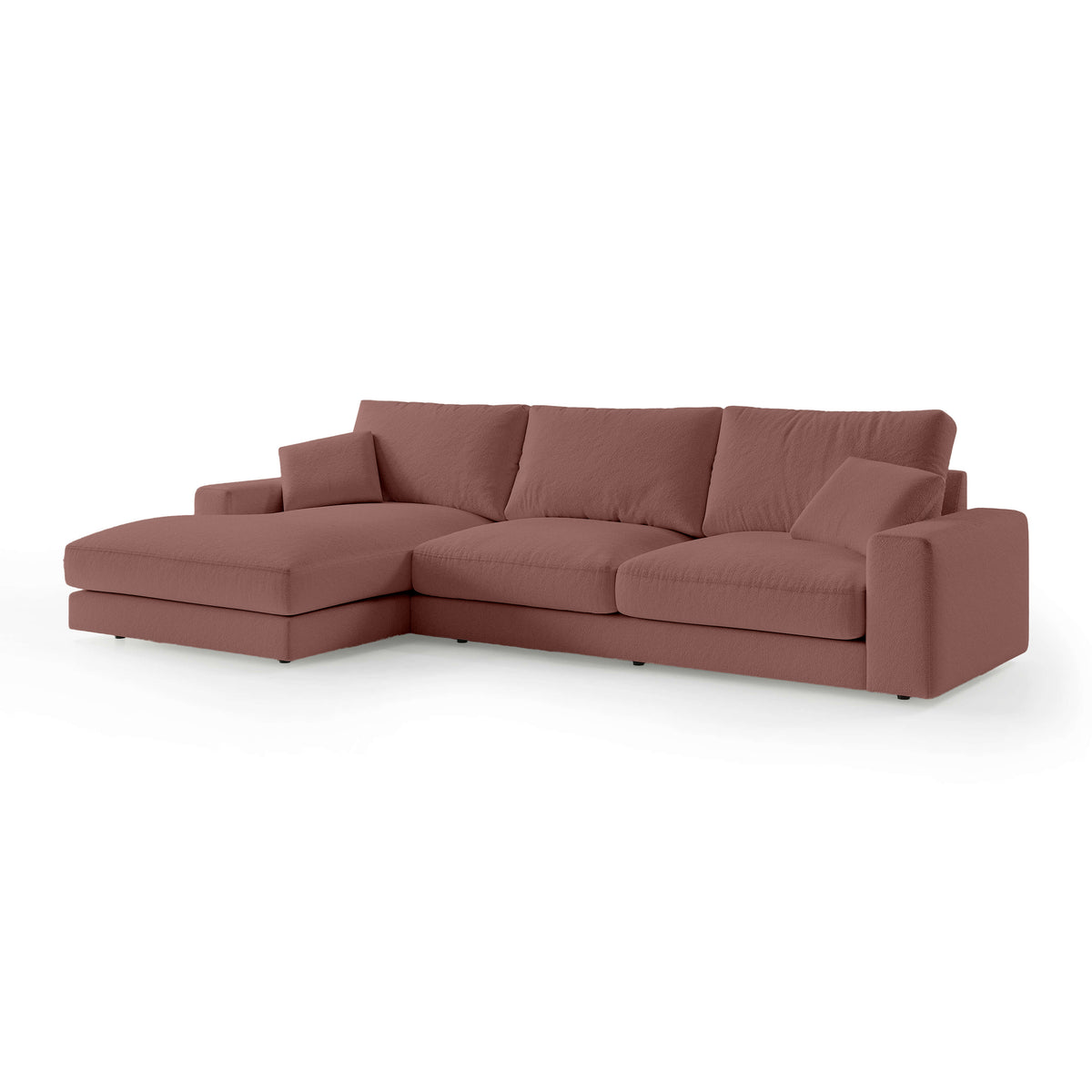 Premium-hjørnesofa til 4–5 personer i minimalistisk stil | Harvesty, venstrevendt, rubinrød sepia (ARAGON 59)