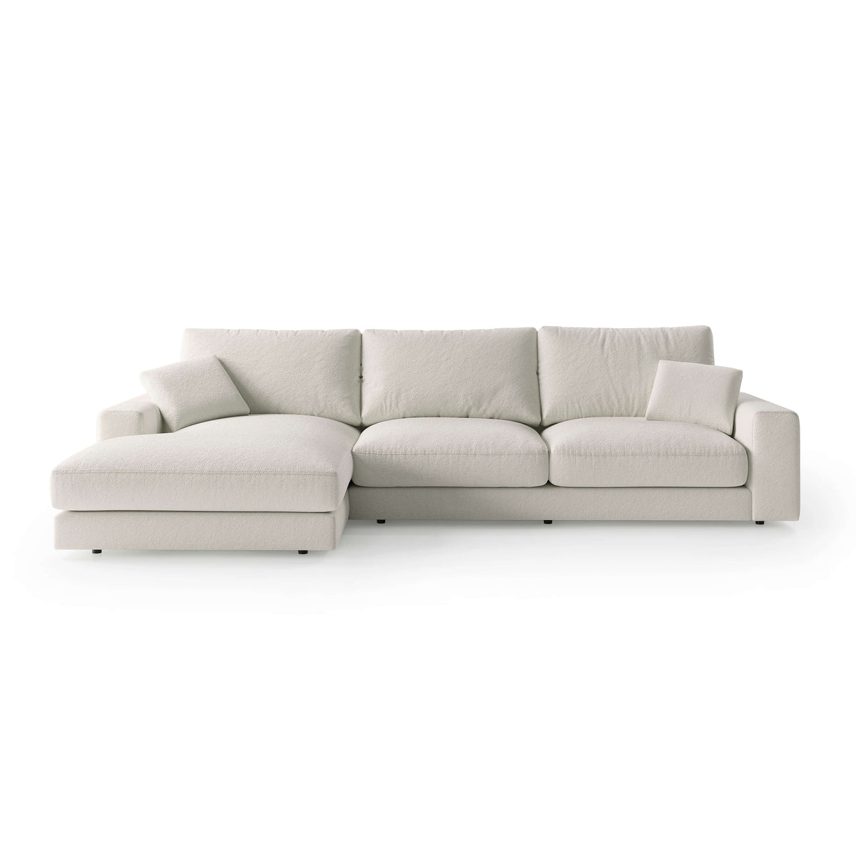 Harvesty Premium-hjørnesofa til 4–5 personer i minimalistisk stil – set forfra, højreudgave