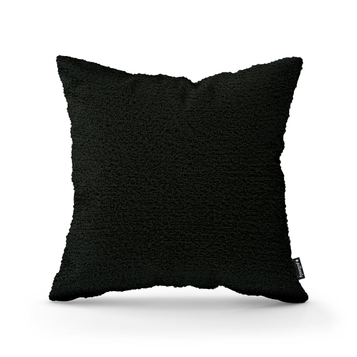 Poduszka dekoracyjna 45×45 cm w stylu scandi i japandi, tkanina Coral | Baranek Wulkaniczna Czerń (CORAL 60)